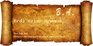 Brüszler Armand névjegykártya